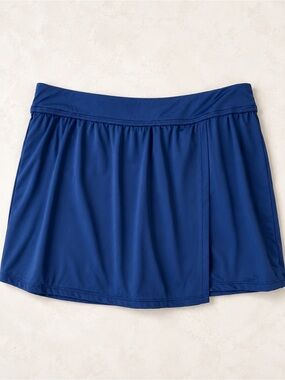 Catalina Blue Swim Skirt Skort Women’s S 4-6 Built-In Bikini Bottom Stretch
